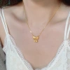 Princess on the Run Bow Lily of the Valley Necklace for women, 18k gold, high-end design sense, women's collarbone chain, no color fading details Picture